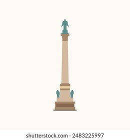 Jubiläumssäule in Stuttgart. Flat style illustration.