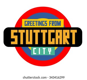 Stuttgart in germany is Beautiful city to visit on holiday, vector cartoon illustration