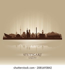 Stuttgart Germany city skyline vector silhouette illustration