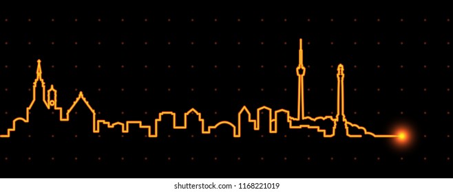 Stuttgart Light Streak Skyline