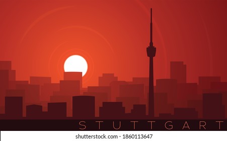 Stuttgart Low Sun Skyline Scene