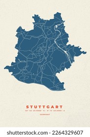 Stuttgart map vector poster flyer