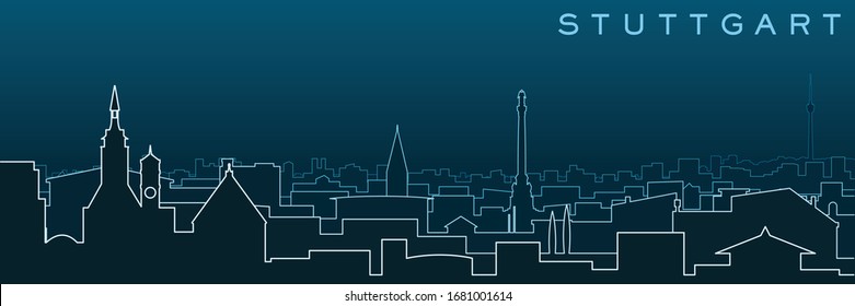 Stuttgart Multiple Lines Skyline And Landmarks