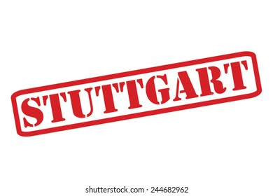 STUTTGART Red Rubber Stamp vector over a white background.