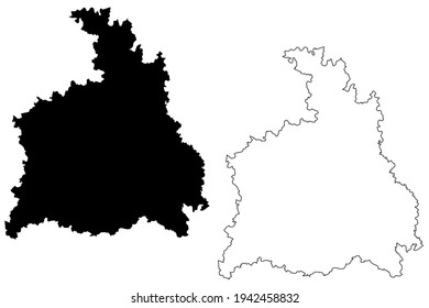 Stuttgart region (Federal Republic of Germany, Baden-Wurttemberg State) map vector illustration, scribble sketch Stuttgart map