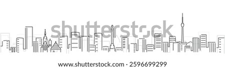 Stuttgart Simple Dark Lines Skyline on White Background
