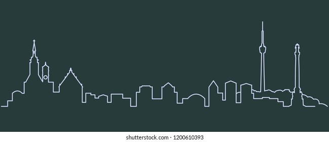 Stuttgart Single Line Skyline