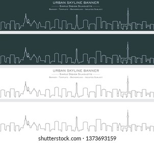 Stuttgart Single Line Skyline Banner