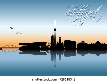 Stuttgart skyline - Germany - vector illustration