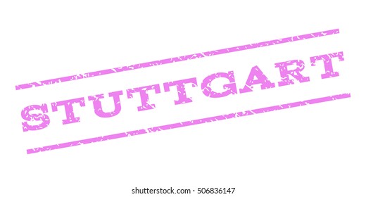Stuttgart watermark stamp. Text tag between parallel lines with grunge design style. Rubber seal stamp with unclean texture. Vector violet color ink imprint on a white background.
