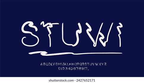 STUWI FONT VECTOR DISPLAY BRUSH UPPERCASE HAND WRITTING SNAKING