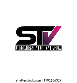 Monograma de carta STV diseño simple de logo vector