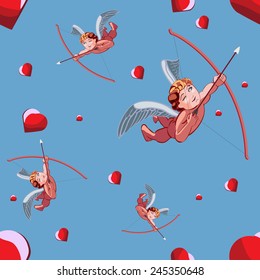 St.Valentine day pattern with cupid's