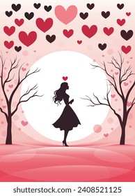 St.Valentine's Day poster with girl seeking a man