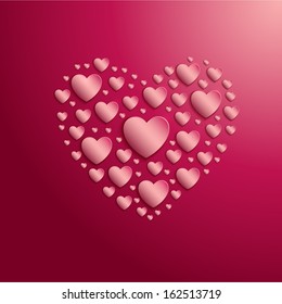 St.Valentine's day ruby hearts concept 
