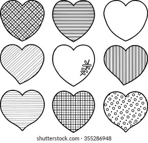  st.valentines day vector doodle card