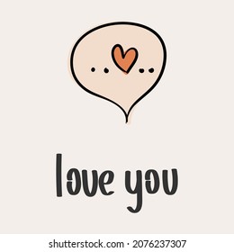 St.Valentine's day vector illustration in boho colours. Hand drawn elements with hearts and lettering. For posters, cards, invitations.
