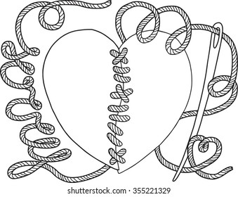 St.Valentines doodle card Broken heart