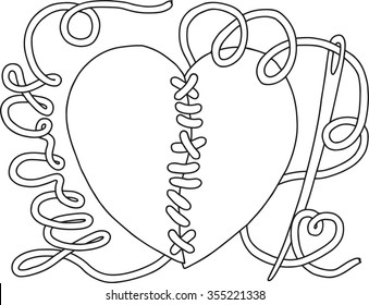 St.Valentines doodle card Broken heart