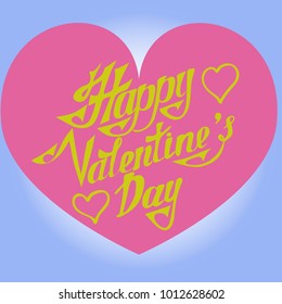 St.Valentine's greeting postcard with heart. Vector illustration.