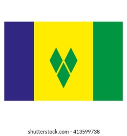 St.Vincent and the Grenadines Flag Icon Button