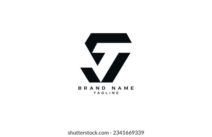 STVJ, SJVT, SVJT, STJ, SVJ, ST, TS, TV, VT, Abstract initial monogram letter alphabet logo design