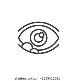 Stye, icon in line design. Stye, eye, infection, swelling, eyelid, redness, pain on white background vector. Stye editable stroke icon