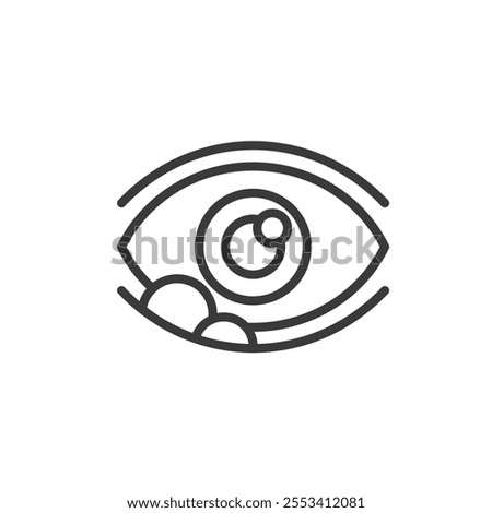 Stye, icon in line design. Stye, eye, infection, swelling, eyelid, redness, pain on white background vector. Stye editable stroke icon