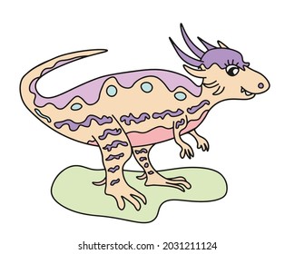 Stygimoloch (dinosaur) is smiling, she is very cute and adorable 
