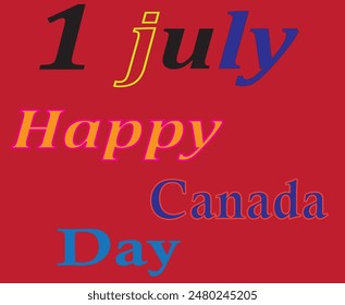 Style 1 july Happy Canada Day in design and Red Colour Background in Design