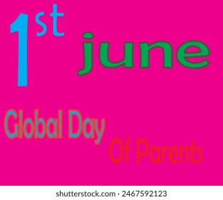 Style 1 june Global Day of Parents in Design and Pink Colour Background in design