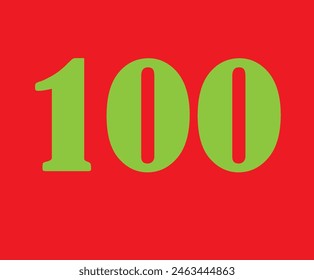 Estilo 100 Número en diseño y fondo de color rojo en diseño