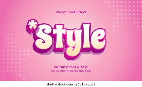 Modelo de efeito de texto editável 3D de estilo. Texto e fonte editáveis.