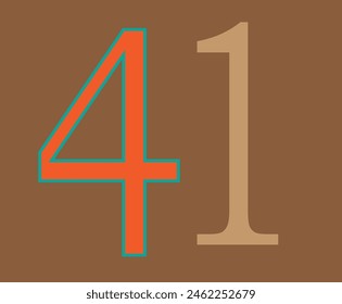 Style 41 Number in Design and Brown Colour Background in design 