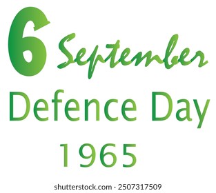 Style 6 September Defence Day in Design and White Colour Background in design