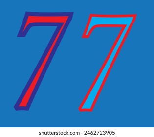 Style 77 Number in Design and Sky Colour Background in design