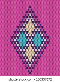 Style Abstract Trendy Seamless Symmetric Ethnic Geometric Color Knitted Pattern