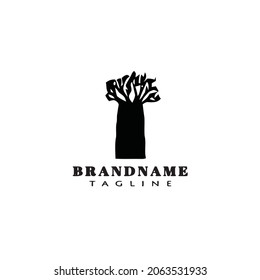 style africa tree cartoon logo icon design template modern black vector illustration