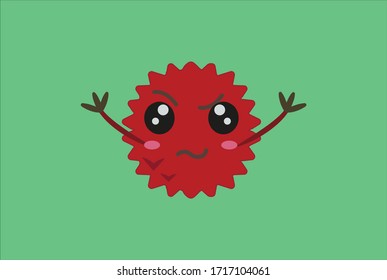 style of angry expression of fruit