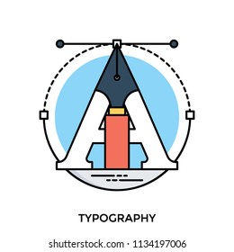 A style and appear of a printed matter denoted by vectors, illustration typography icon 