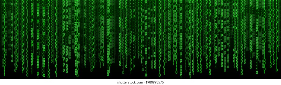 style background. Abstract futuristic cyberspace with binary code. Falling numbers. Vector illustration