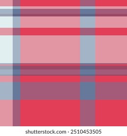 Style background check seamless, 50s plaid vector tartan. Proud textile texture fabric pattern in red and pink colors palette.