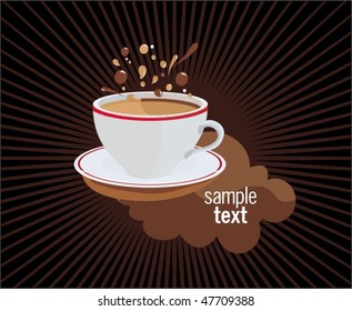 Style background with cup of coffee
