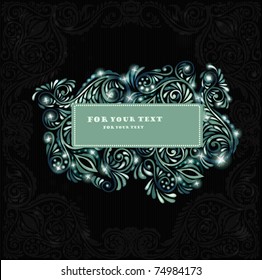 Style Banner Black Background Green Glossy Stock Vector (Royalty Free