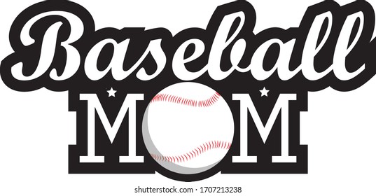 Style Baseball Mom Mother Day Black White Printable Template T Shirt