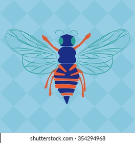 style bee illustration - vector