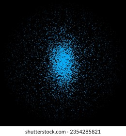 Style blue texture with abstract object. Futuristic space, eye or binary background. Visualization of big data. Broken screen effect. Vector illustration.