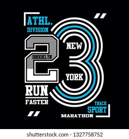 Style Brooklyn,new York Athletic Graphic T Shirt Print Vector Illustration Typography Design