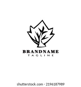 style burning bush logo cartoon icon design template black modern isolated vector illustration