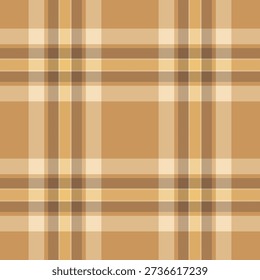 Style check tartan pattern, idea texture fabric vector. Dimensional plaid seamless background textile in orange and burly wood colors palette.